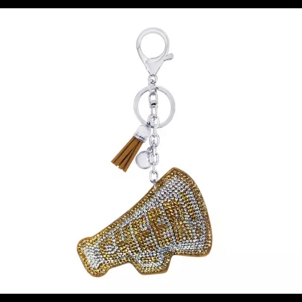 CHEER RHINESTONE GOLD KEYRING